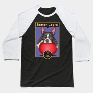 Cute Boston Terrier Dog on red ball on Boston Terrier on Red Ball tee Baseball T-Shirt